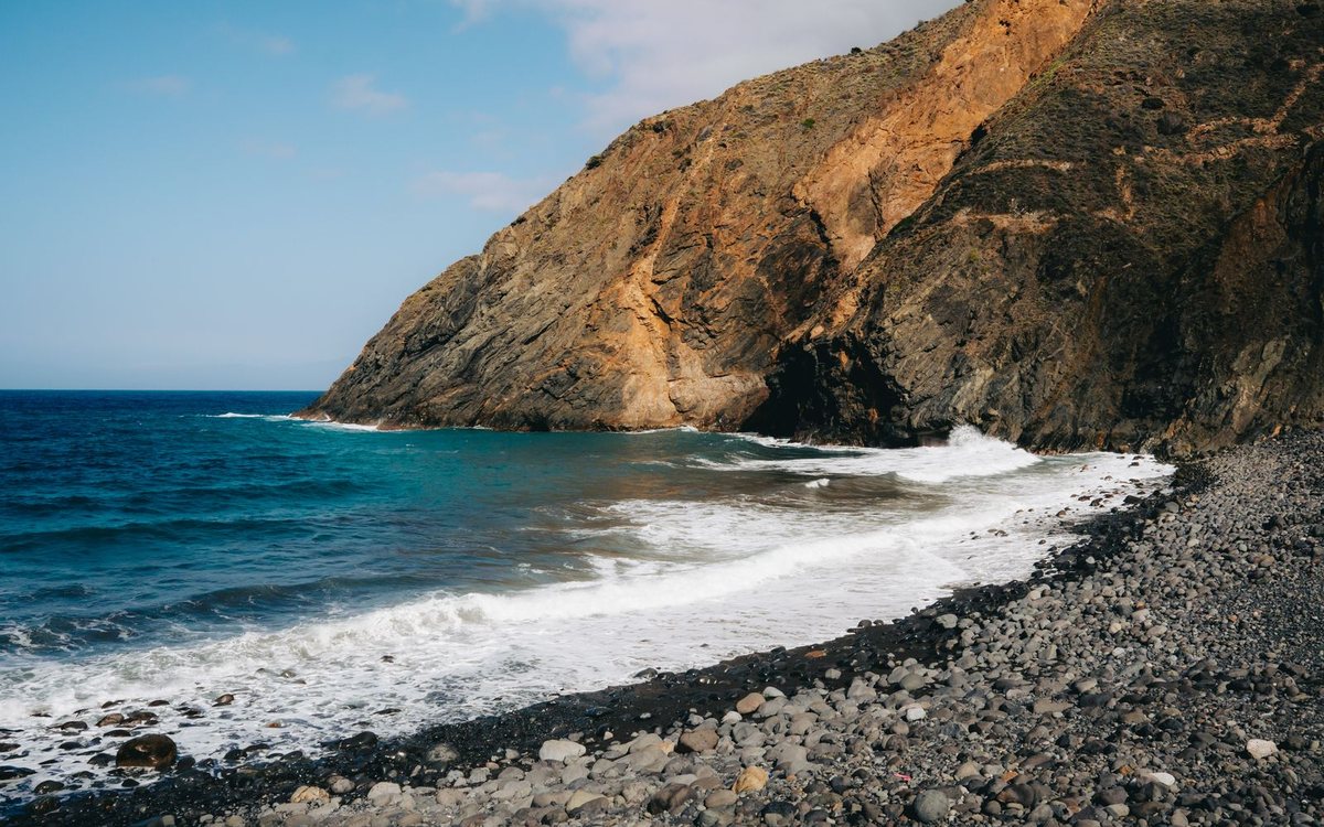 The steep green ravines of La Gomera in the Canary Islands